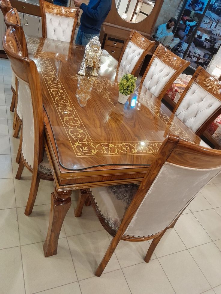 Premium Wooden & Marble Top Dining Table | Decorea Home