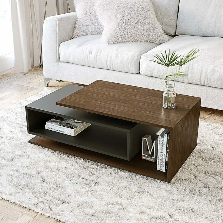 Modern Wooden & Glass Coffee Table Set | Decorea Home