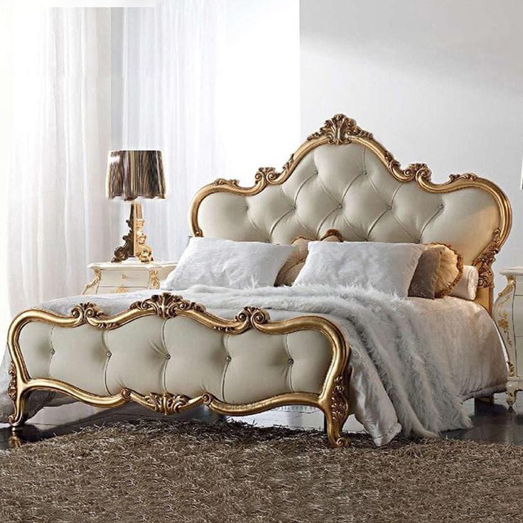 Decorea Home Modern Wooden King Size Bed Set with Headboard