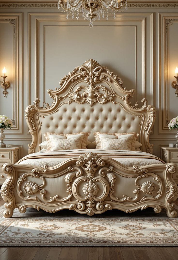 Decorea Home Modern Wooden King Size Bed Set with Headboard
