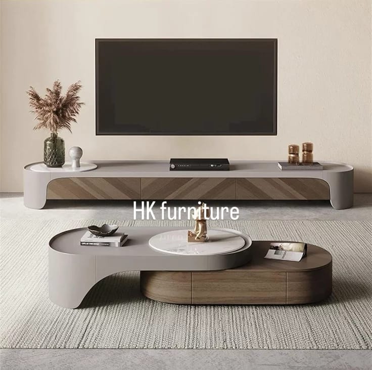 Decorea Home Modern Media Wall Design with Fluted Paneling
